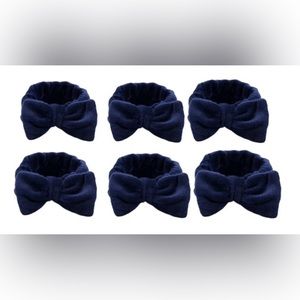 6pcs.Microfiber spa headbands bow tie makeup